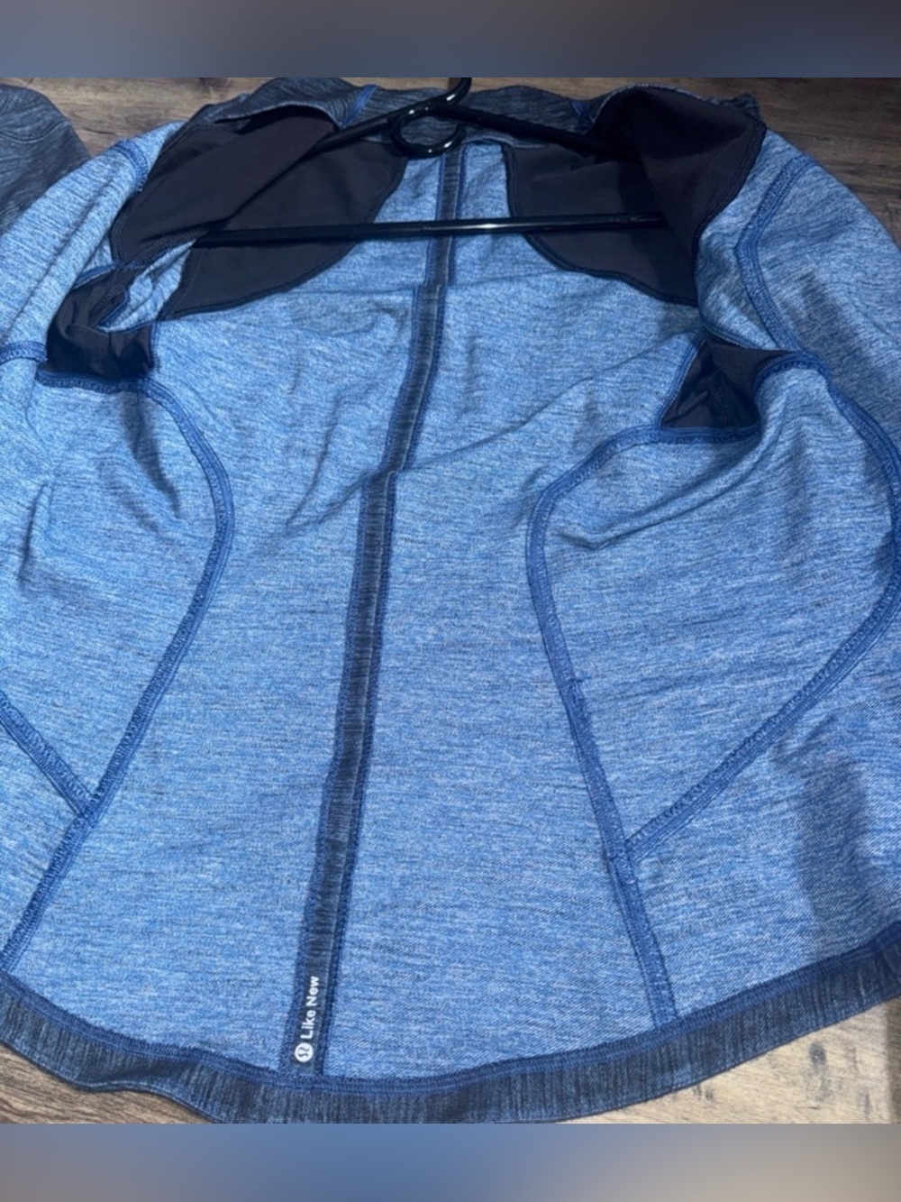 Lululemon Define Jacket Luon Heathered Blue Black Paneled Size 8 Fitted - Picture 9 of 12